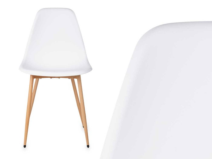 Giftdecor Silla Blanche 52 x 82 x 47 cm en Plastique et Métal (Set de 4)
