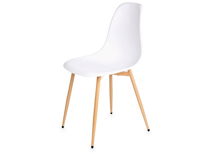Giftdecor Silla Blanche 52 x 82 x 47 cm en Plastique et Métal (Set de 4)