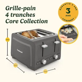 Cuisinart Core Collection Grille-pain 4 tranches Stone Grey