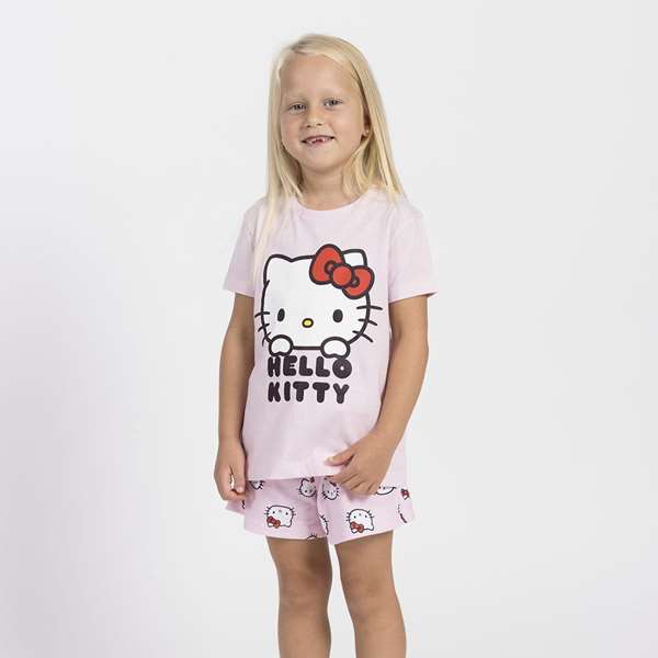 Hello Kitty - Pyjama court enfant 4 ans en jersey - Modèle Hello Kitty pour fille - Taille 4 ans