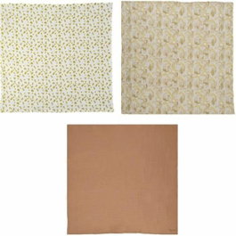 Domiva Lot de 3 langes Honey Moon en mousseline de coton