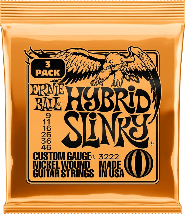 Ernieball Slinky Hybrid 9-46 Tripack (3) Jeu de cordes électrique