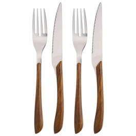 Day Set de 2 couteaux et 2 fourchettes pour viande en acier inoxydable