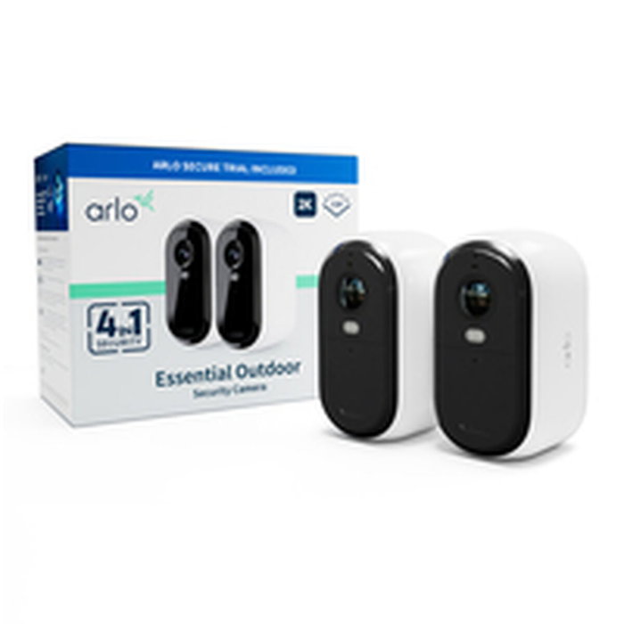 Arlo Essential2 2K Pack de 2 Caméras de Surveillance