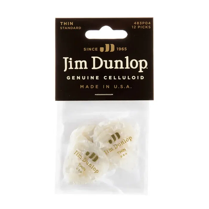 DUNLOP Pack de 72 médiators Genuine Celluloid Classic Blanco Perlado - Thin DUNLOP Pack de 72 médiators Genuine Celluloid Classic Blanco Perlado - Thin