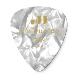 DUNLOP Pack de 72 médiators Genuine Celluloid Classic Blanco Perlado - Thin