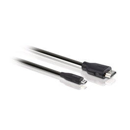 Philips SWV2462W/10 - Câble HDMI Micro vers HDMI Standard 1,5 m Mâle/Mâle - Noir