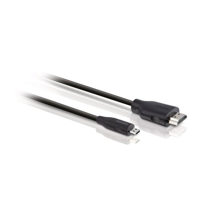 Philips SWV2462W/10 - Câble HDMI Micro vers HDMI Standard 1,5 m Mâle/Mâle - Noir Philips SWV2462W/10 - Câble HDMI Micro vers HDMI Standard 1,5 m Mâle/Mâle - Noir