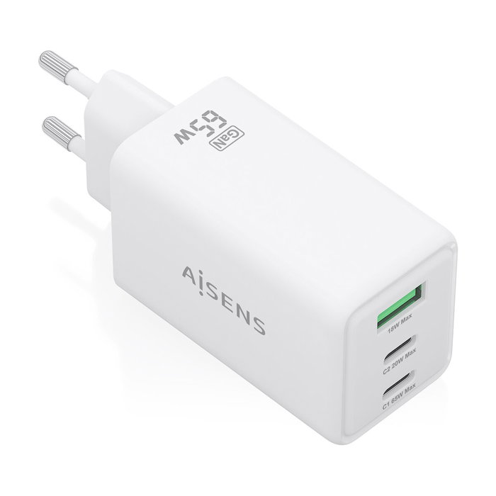 Chargeur mural Aisens ASCH-65W3P072-W Blanc 65 W