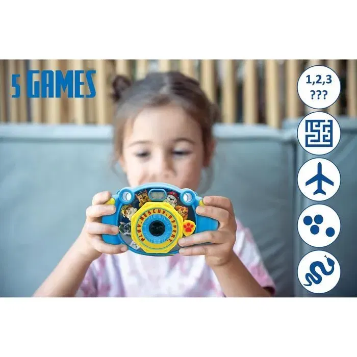 Lexibook Appareil Photo Numérique Enfants Pat'Patrouille avec Écran LCD 2 Pouces, Objectif Grand Angle 100°, Photo et Vidéo Haute Résolution, Batterie Rechargeable 400mAh