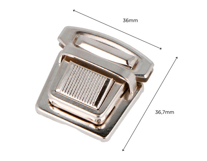 Innspiro Fermoir Tupi Rectangulaire en Acier Nickel 37x36 mm