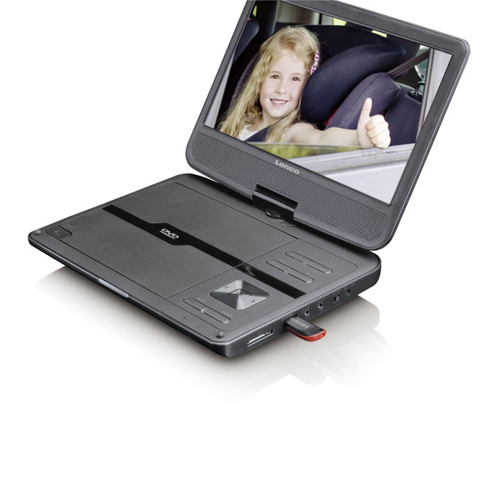 Lenco DVP-1010BK Lecteur DVD de voyage noir