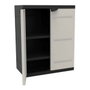 Plastiken Armoire basse TITANIUM 2 portes Beige et Noire