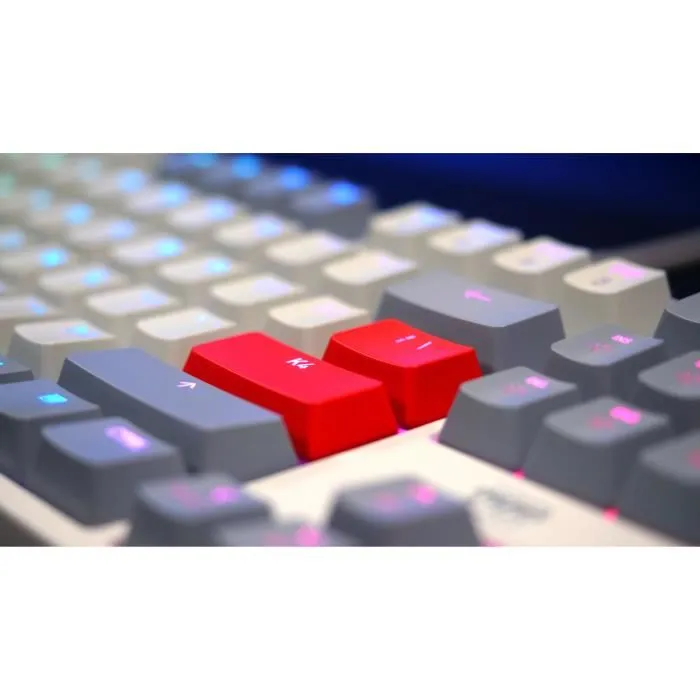 Cherry XTRFY K4V2 RGB TKL Retro - Clavier gaming mécanique format TKL sans pavé numérique avec commutateurs Cherry MX2A Red, rétroéclairage RGB 6 zones et structure en métal - Noir