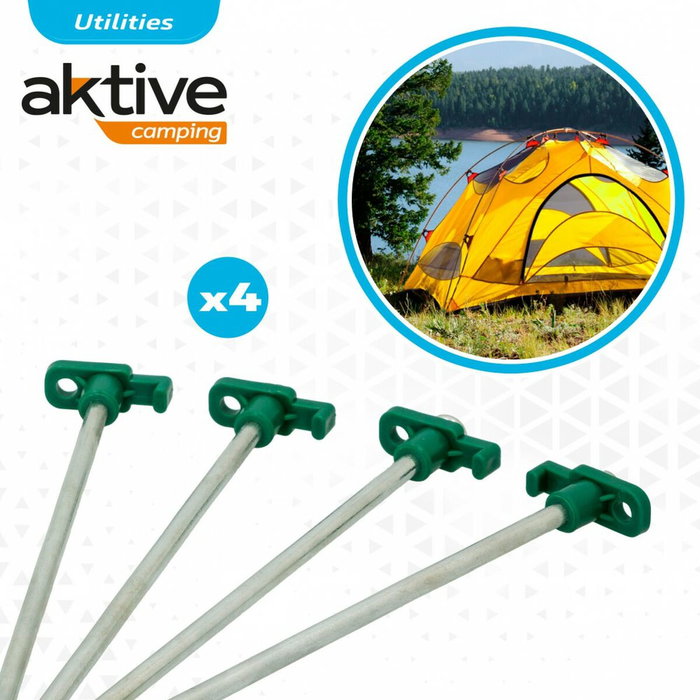 Sardines de camping Aktive 25 cm 4 Pièces Ø 8 mm (24 Unités) Sardines de camping Aktive 25 cm 4 Pièces Ø 8 mm (24 Unités)