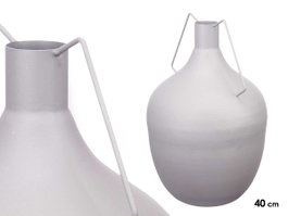 GIFTDECOR JARRON ACERO BOTELLA GRIS PASTEL GRD