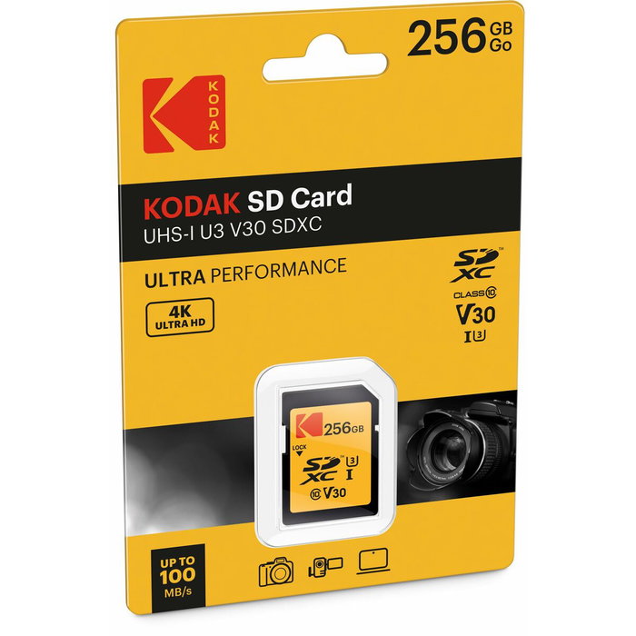 Kodak EKMSD256GXC10HPRK Carte Mémoire 256 Go SDXC Jaune Kodak EKMSD256GXC10HPRK Carte Mémoire 256 Go SDXC Jaune