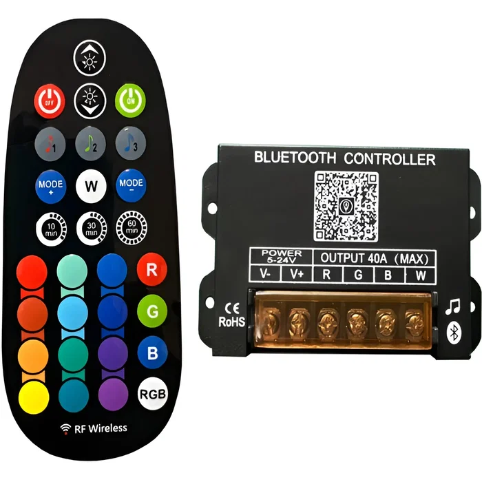 Contrôleur LED Musical Bluetooth App RF 29 Teclas HLP-YS-BLE-RGBW Contrôleur LED Musical Bluetooth App RF 29 Teclas HLP-YS-BLE-RGBW
