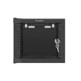 Lanberg WF10 Armoire Mural Rack 10 Pouces 4U - Porte Vitrée Noir IP20