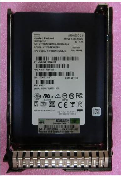Hewlett Packard Enterprise 960 Go SATA 6G SFF RI DS SSD Disque de Remplacement