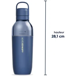 SodaStream Fizz&Go Easy-Mix - Bouteille isotherme 0,71 L en acier inoxydable pour machine à eau pétillante - Garde le froid 6h - Bleu