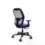 Chaise Jorquera Synchrone/Traslack tissu Violet Maille Gris Base en nylon noir Accoudoir 1D Sans appui-tête Roulettes 65mm nylon