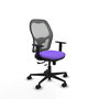 Chaise Jorquera Synchrone/Traslack tissu Violet Maille Gris Base en nylon noir Accoudoir 1D Sans appui-tête Roulettes 65mm nylon