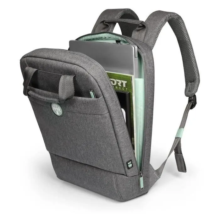 Port Designs Sac à Dos PC ECO YOSEMITE 12L pour Ordinateur Portable 13/14 Pouces en Matériaux Recyclés - Gris