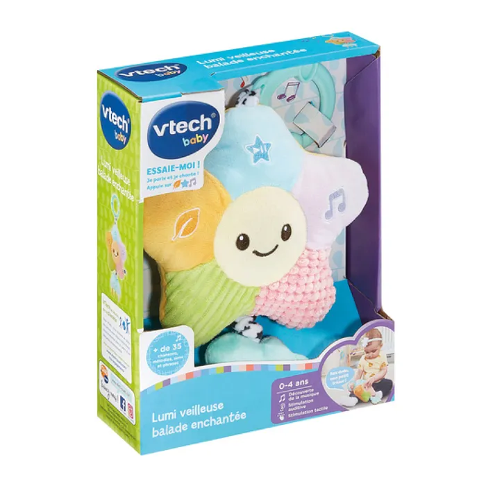 Vtech Lumi - Veilleuse balade enchantée en peluche étoile, sons nature, lumières apaisantes, 3 modes, 0-4 ans, langue française Vtech Lumi - Veilleuse balade enchantée en peluche étoile, sons nature, lumières apaisantes, 3 modes, 0-4 ans, langue française