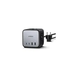 UGREEN DigiNest Cube Multiprise 3 prises AC + 2 ports USB-C + 2 ports USB-A Charge Rapide 65W 1.8m Gris/Noir