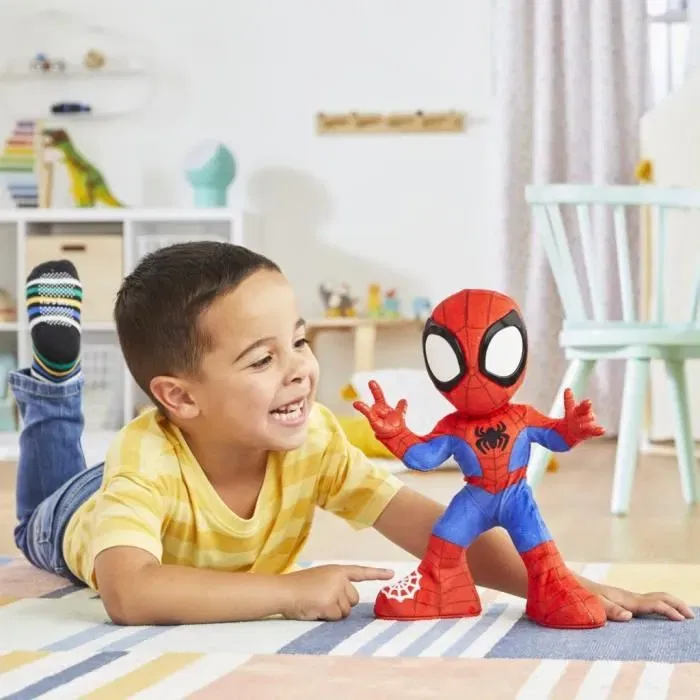 Hasbro Peluche Interactive Spidey et ses Amis Extraordinaires - Spidey Danse et Rampe avec Musique et Sons - Jouet Super-Héros à Partir de 3 Ans