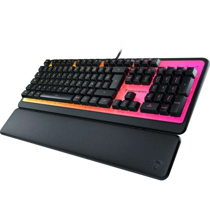 Turtle Beach Magma - Clavier Gamer PC Membrane avec Éclairage RGB AIMO, Touches Silencieuses, Technologie Easy-Shift - Noir
