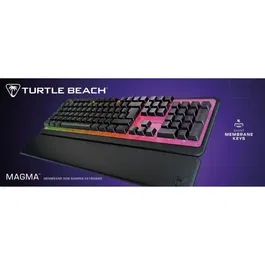 Turtle Beach Magma - Clavier Gamer PC Membrane avec Éclairage RGB AIMO, Touches Silencieuses, Technologie Easy-Shift - Noir