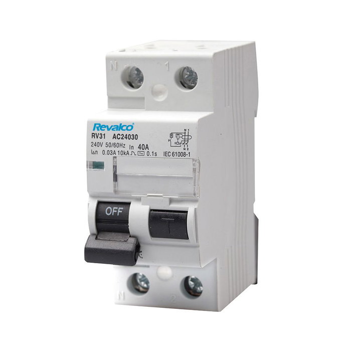 Revalco Interrupteur différentiel 2 pôles 40A Revalco Interrupteur différentiel 2 pôles 40A