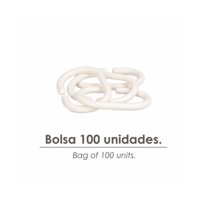 RIEL CHYC Lot de 100 anneaux ovales blancs de 18 mm pour rideau de douche