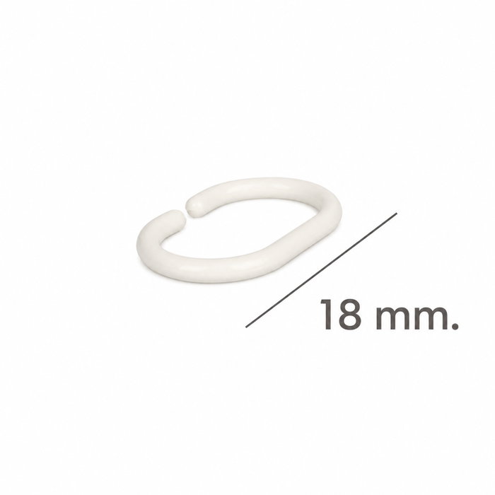 RIEL CHYC Lot de 100 anneaux ovales blancs de 18 mm pour rideau de douche