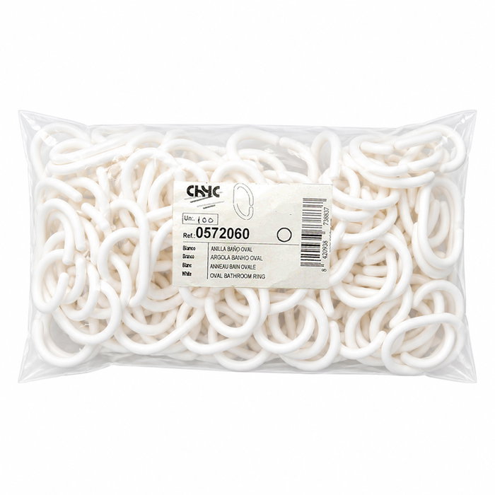 RIEL CHYC Lot de 100 anneaux ovales blancs de 18 mm pour rideau de douche