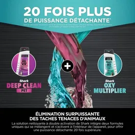Shark StainStriker Pet - Pack de solutions nettoyantes (Deep Clean Pet et Oxy Multiplier) 946 ml et 473 ml - Pour taches d'animaux, poussière, fumée et odeurs d'urine