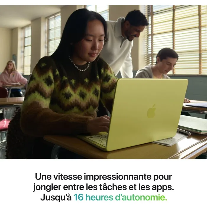 Apple MacBook Pro A18 13" - Processeur Neo, 8 Go RAM, 512 Go SSD, Jaune agrume, Touch ID - Ordinateur portable ultraperformant