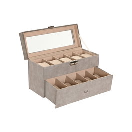 Boîte à bijoux Home ESPRIT Gris Polyuréthane Verre Bois MDF 27,5 x 11 x 15 cm