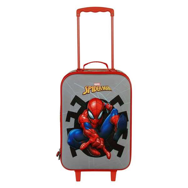 Karactermania Maleta Trolley Soft 3D Spider-Man - Valise à main pour enfant avec motif en relief, 2 roues, 52 x 33 x 17 cm