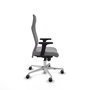 Piqueras Y Crespo Fauteuil Albacete Gris avec Mécanisme Synchrone et Base Aluminium
