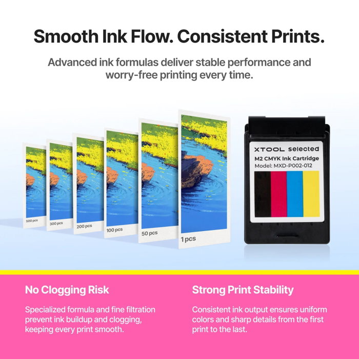 xTool Cartouche d'encre CMYK pour xTool M2, 40 ml