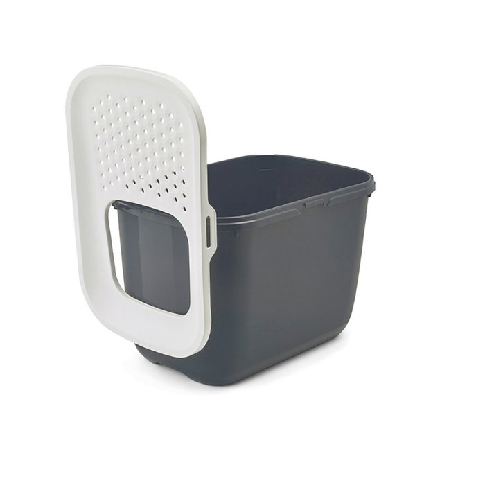 Vadigran Bac à litière pour chats Blanc Anthracite Vadigran Bac à litière pour chats Blanc Anthracite