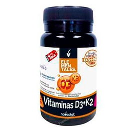 Novadiet Vitamine D3+K2 2000 UI, 60 Capsules Élémentaires, Complément Alimentaire pour la Santé des Os