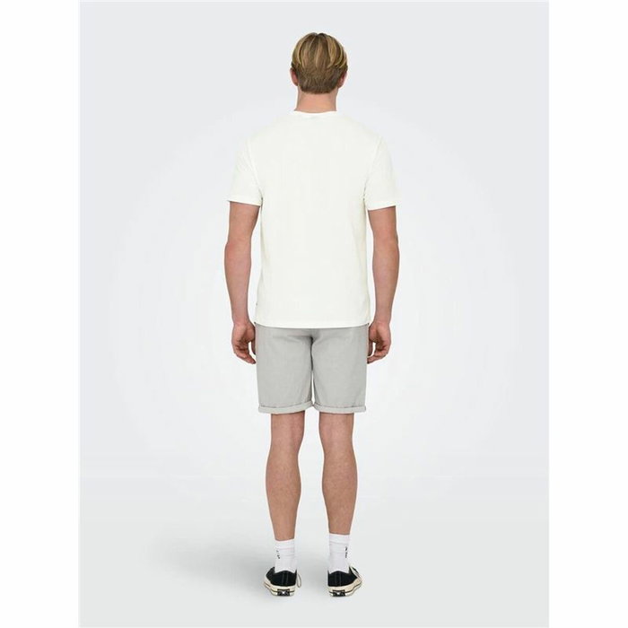 Maillot de Corps de Sport à Manches Coupe Only & Sons Onskolton Reg Beach Blanc