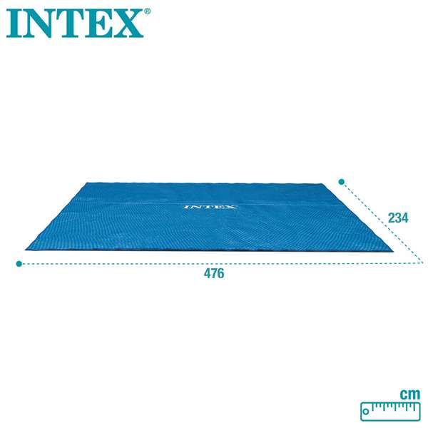 Intex - Couverture solaire pour piscine rectangulaire autoportante, 488 x 244 cm, en PVC