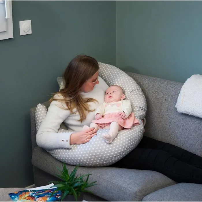 Thermobaby - Coussin de maternité multi-usage pour grossesse et allaitement - Housse en coton amovible et lavable