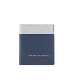 Piquadro Urban Portefeuille en cuir bleu gris pour hommes