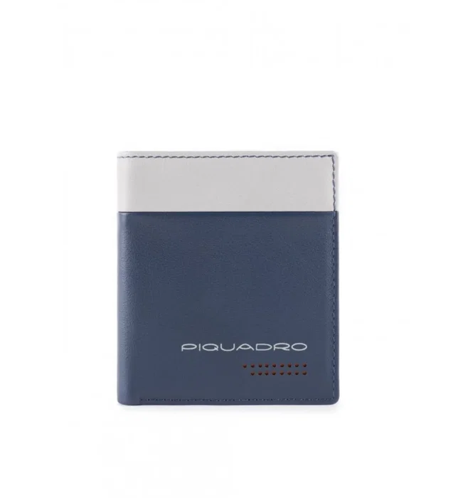 Piquadro Urban Portefeuille en cuir bleu gris Piquadro Urban Portefeuille en cuir bleu gris